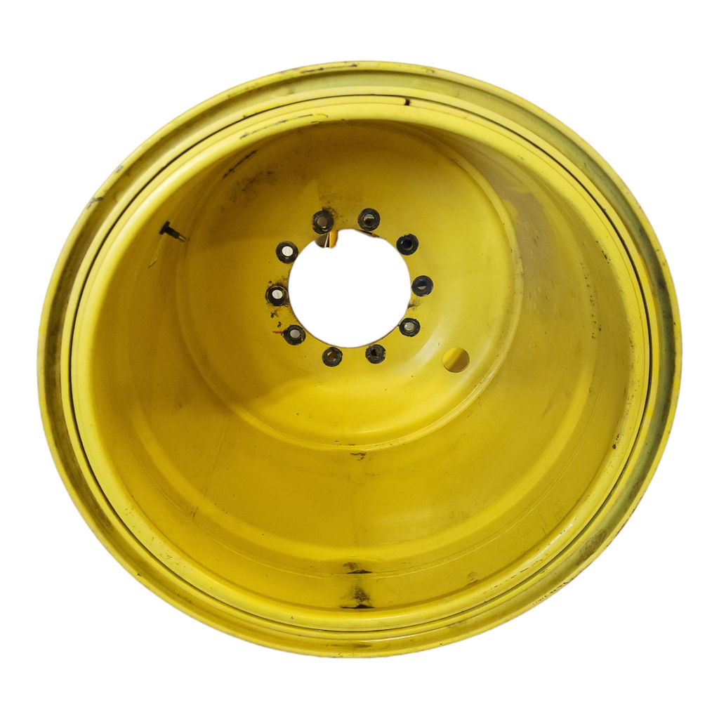 1250/45-32 Firestone Flotation 23 DT R-1W on John Deere Yellow 10-Hole Formed Plate 3-Piece 90%