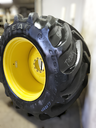 LSW 1250/35R46 Goodyear Farm Custom Flo Grip R-2 on John Deere Yellow 10-Hole Formed Plate W/Weight Holes 80%