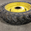 320/90R42 Firestone Radial 9000 R-1W on John Deere Yellow 8-Hole Stub Disc (groups of 2 bolts) 40%