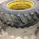 480/80R38 Goodyear Farm Dyna Torque Radial R-1 on John Deere Yellow 0-Hole Double Bevel 38" Cast 65%