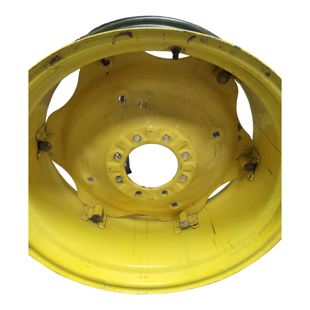 11"W x 28"D Rim with Clamp/Loop Style Rim with 8-Hole Center, John Deere Yellow