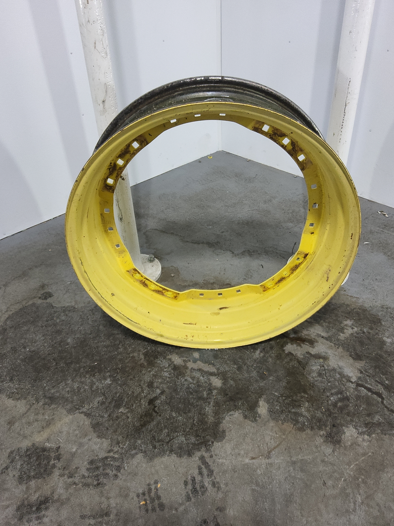 10"W x 34"D, John Deere Yellow 12-Hole Waffle Wheel (Groups of 3 bolts)