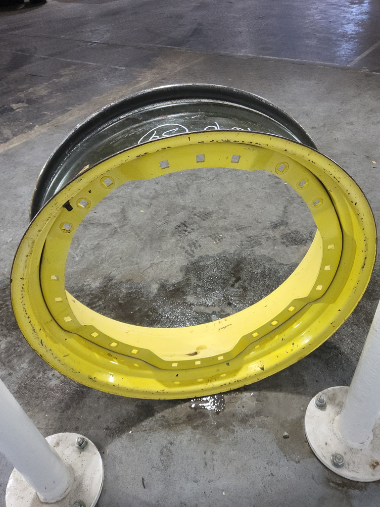 10"W x 34"D, John Deere Yellow 12-Hole Waffle Wheel (Groups of 3 bolts)