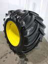 LSW 1100/35R32 Goodyear Farm Optitrac R-1W on John Deere Yellow 12-Hole Formed Plate 85%