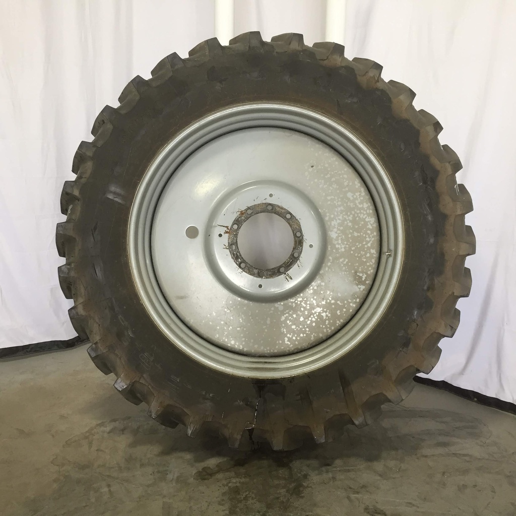 480/80R50 Firestone Radial Deep Tread 23 R-1W on Agco Corp Gray 10-Hole Formed Plate W/Weight Holes 85%