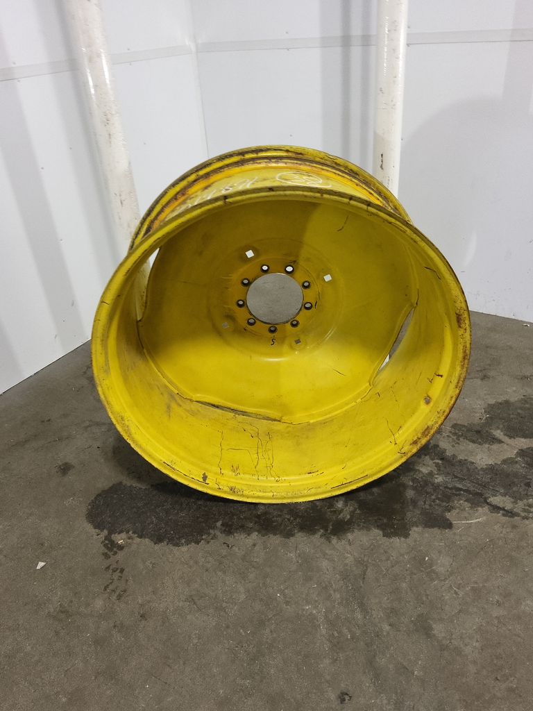 16"W x 38"D, John Deere Yellow 9-Hole Stamped Plate