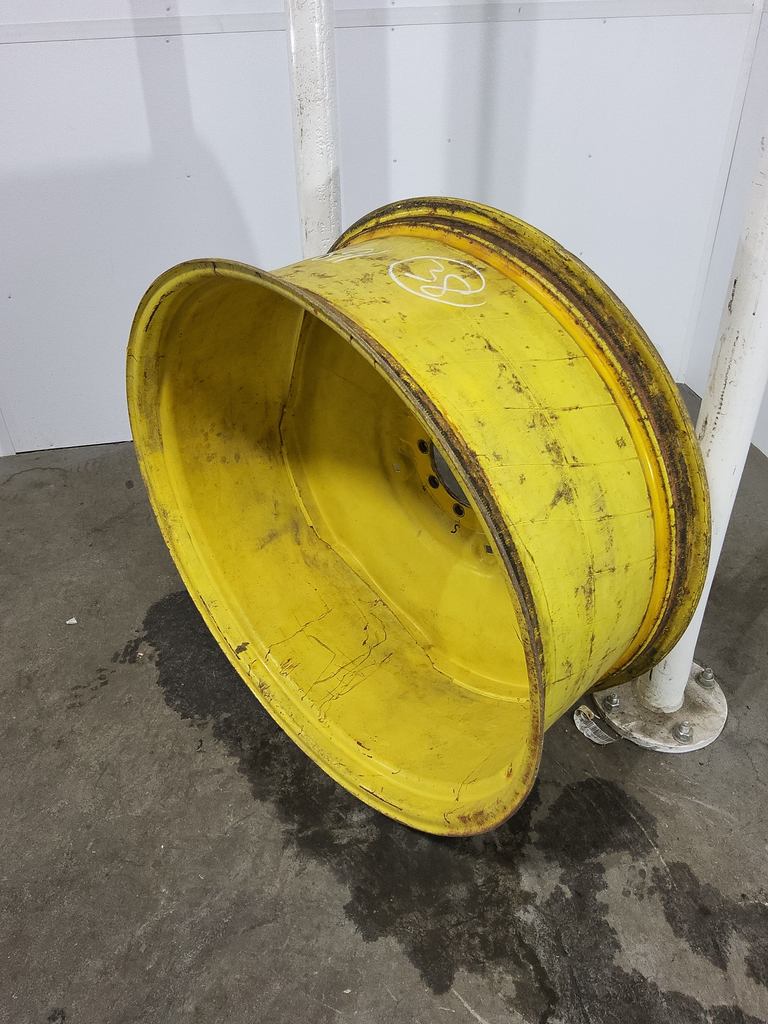 16"W x 38"D, John Deere Yellow 9-Hole Stamped Plate