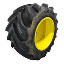 LSW 1250/35R46 Goodyear Farm Custom Flo Grip R-2 on John Deere Yellow 20-Hole Formed Plate 99%