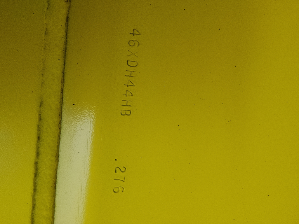 LSW 1250/35R46 Goodyear Farm Custom Flo Grip R-2 on John Deere Yellow 20-Hole Formed Plate 99%