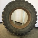 480/80R38 Firestone Radial All Traction 23 R-1 on Case IH Silver Mist 0-Hole Double Bevel Ag 80%