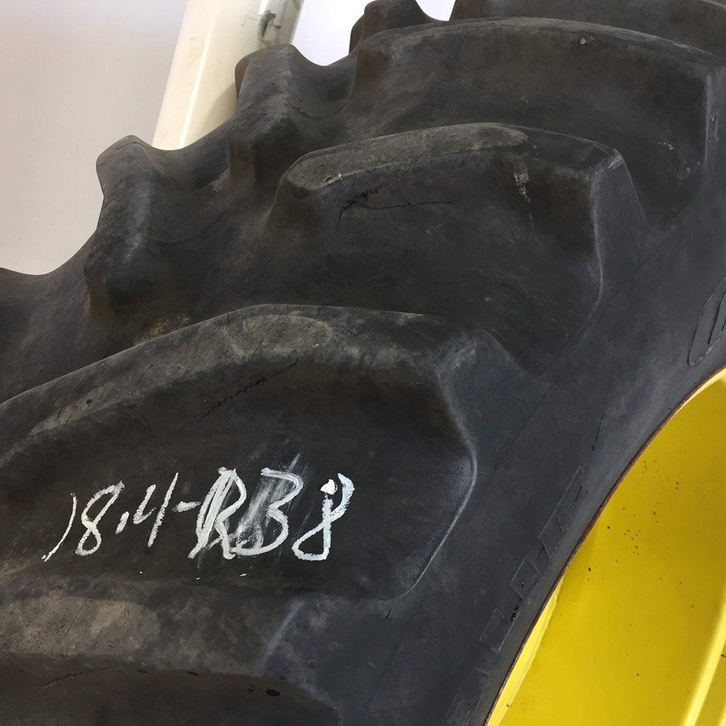 480/80R38 Goodyear Farm Dyna Torque Radial R-1 on John Deere Yellow 10-Hole Flat Plate 75%