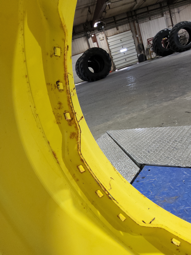 15"W x 34"D, John Deere Yellow 12-Hole Waffle Wheel (Groups of 3 bolts)