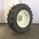 480/70R34 Michelin OmniBib R-1W on New Holland White 12-Hole Waffle Wheel (Groups of 2 bolts) 80%