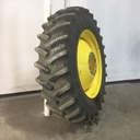 480/80R42 Firestone Radial Deep Tread 23 R-1W on John Deere Yellow 10-Hole Dolly Dual 75%