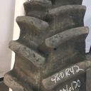 480/80R42 Firestone Radial Deep Tread 23 R-1W on John Deere Yellow 10-Hole Dolly Dual 75%