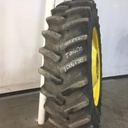 480/80R42 Firestone Radial Deep Tread 23 R-1W on John Deere Yellow 10-Hole Dolly Dual 75%
