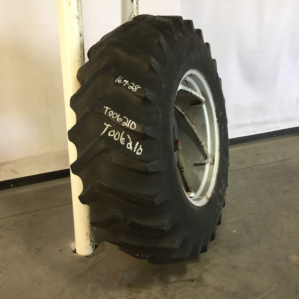 16.9/-28 Firestone All Traction 23 R-1 on Silver Aluminum/Black 10-Hole Power Adjust 40%
