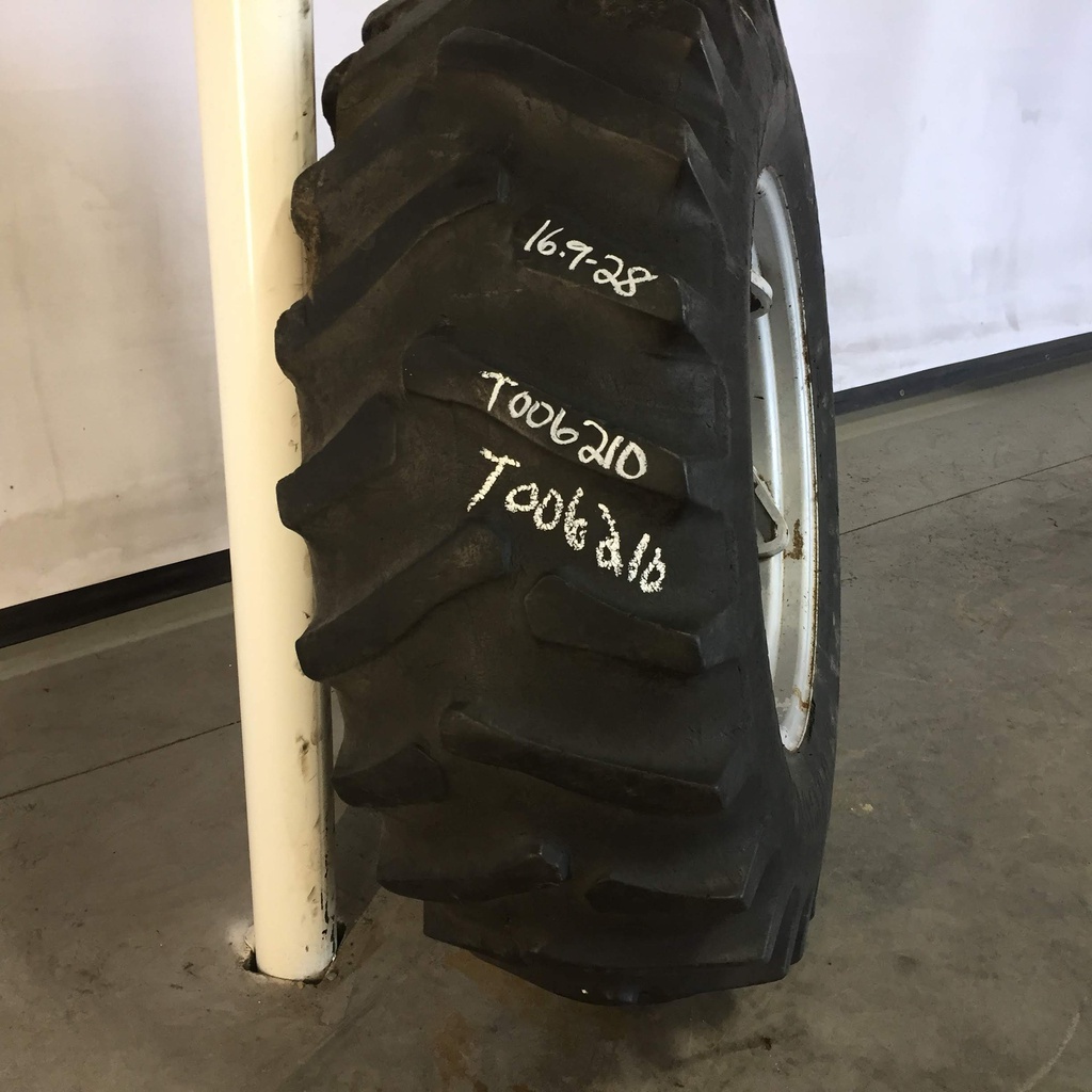 16.9/-28 Firestone All Traction 23 R-1 on Silver Aluminum/Black 10-Hole Power Adjust 40%