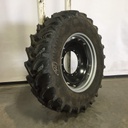 420/85R34 Firestone Radial All Traction DT R-1W on Case IH Silver Mist/Black 12-Hole Waffle Wheel (Groups of 2 bolts) 99%