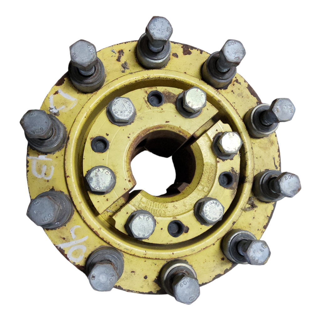 10-Hole Wedg-Lok OE Style, 3.94" (100mm) axle, John Deere Yellow