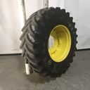 420/85R26 Firestone Radial All Traction FWD R-1 on John Deere Yellow 10-Hole Waffle Wheel (Groups of 2 bolts) 65%