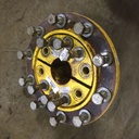 10-Hole Wedg-Lok Style, 3.625" (92.075mm) axle, John Deere Yellow