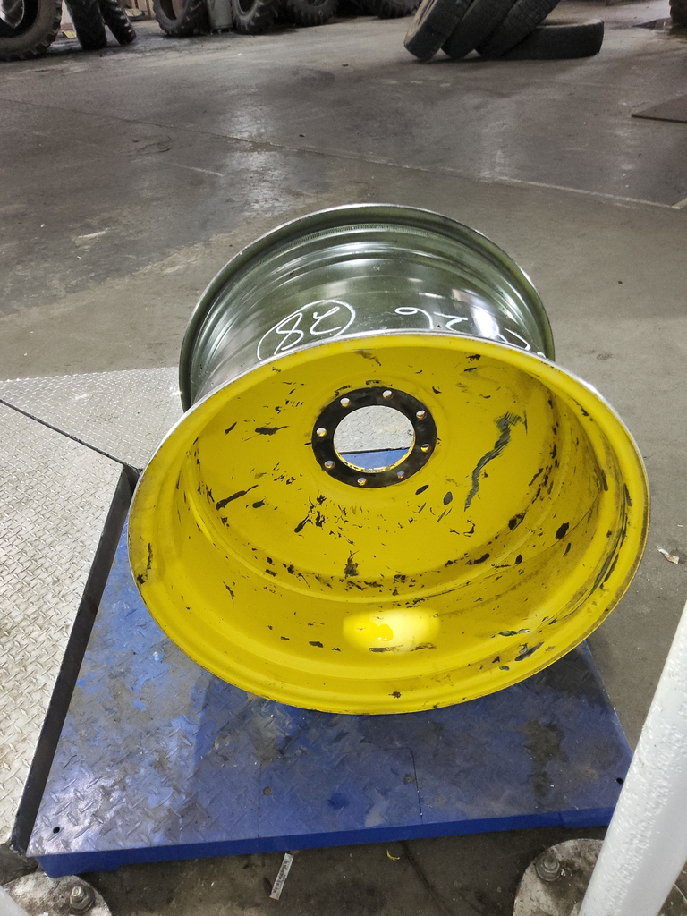 18"W x 28"D, John Deere Yellow 8-Hole Formed Plate