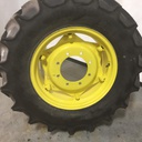 320/85R24 Mitas AC85 Radial R-1W on John Deere Yellow 8-Hole Rim with Clamp/Loop Style 90%