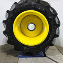 LSW 1250/35R46 Goodyear Farm Custom Flo Grip R-2 on John Deere Yellow 20-Hole Formed Plate 85%