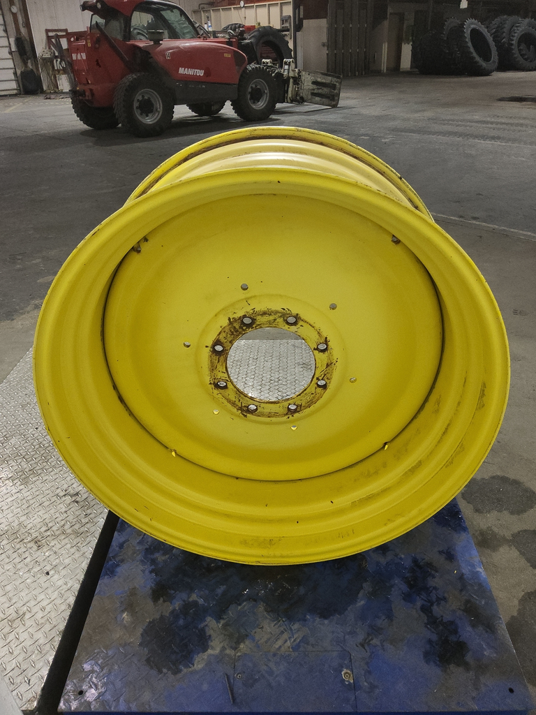 18"W x 38"D, John Deere Yellow 8-Hole Formed Plate