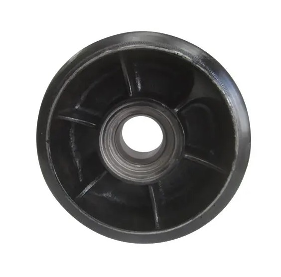 7.5" Wide Mid-Roller Bogie Wheel for Case IH 9300 Quadtrac Tractors Series, Hub/Bearing Style, (Poly (Polyurethane))