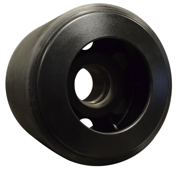 10.5" Wide Mid-Roller Bogie Wheel for Case IH STX Quadtrac Tractors 2 Step w/Snap Ring, Hub/Bearing(Poly)