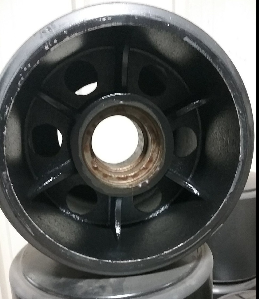 10.5" Wide Mid-Roller Bogie Wheel for Case IH STX Quadtrac Tractors 2 Step w/Snap Ring, Hub/Bearing(Poly)