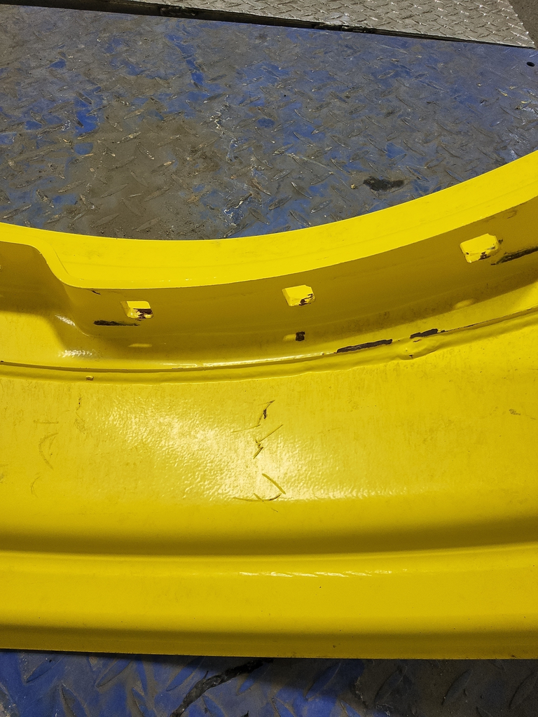 12"W x 38"D, John Deere Yellow 12-Hole Waffle Wheel (Groups of 3 bolts)