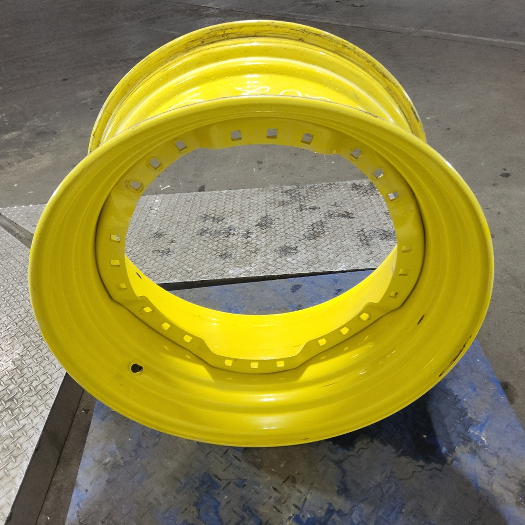 15"W x 30"D, John Deere Yellow 12-Hole Waffle Wheel (Groups of 3 bolts)