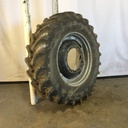420/85R34 Firestone Radial All Traction DT R-1W on Case IH Silver Mist/Black 12-Hole Waffle Wheel (Groups of 3 bolts) 80%
