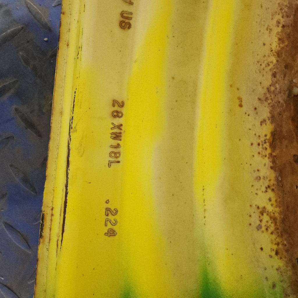 18"W x 28"D, John Deere Yellow 8-Hole Formed Plate