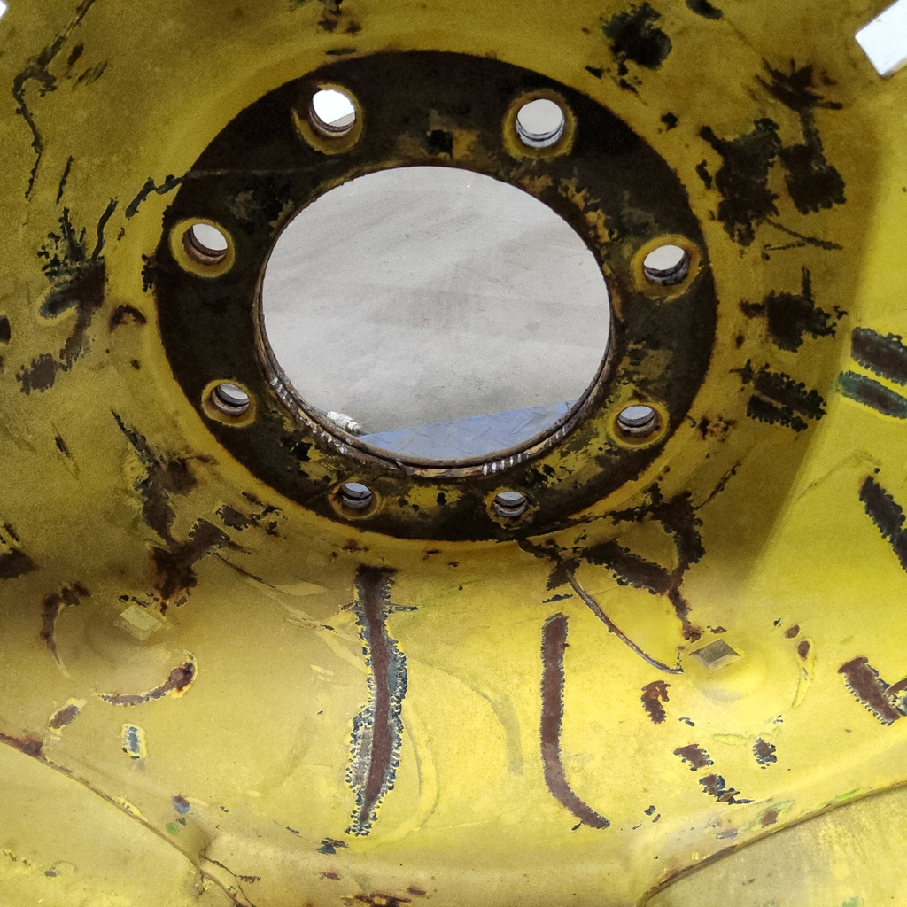 16"W x 26"D, John Deere Yellow 8-Hole Stamped Plate