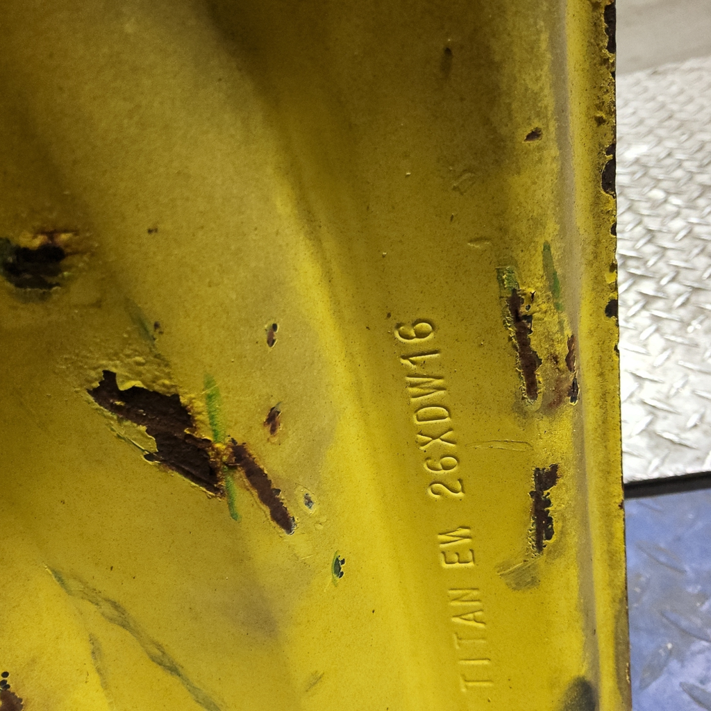 16"W x 26"D, John Deere Yellow 8-Hole Stamped Plate