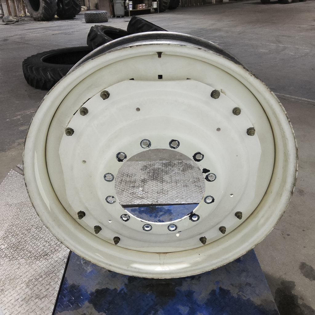 10"W x 42"D, New Holland White 12-Hole Waffle Wheel (Groups of 3 bolts)