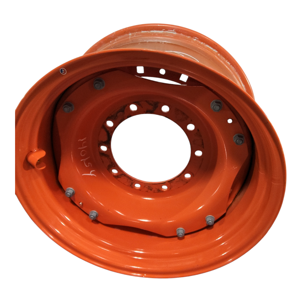 10-Hole Waffle Wheel (Groups of 2 bolts) Center for 28"-30" Rim, Kubota Orange