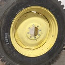 480/80R38 Nokian TRI 2 R-1 on John Deere Yellow 8-Hole Formed Plate W/Weight Holes 90%