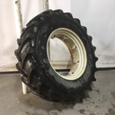 18.4/R34 Goodyear Farm Super Traction Radial R-1W on New Holland White 8-Hole Rim with Clamp/Loop Style 60%