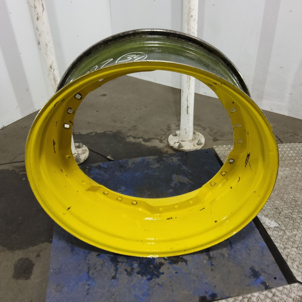 13"W x 34"D, John Deere Yellow 12-Hole Waffle Wheel (Groups of 3 bolts)