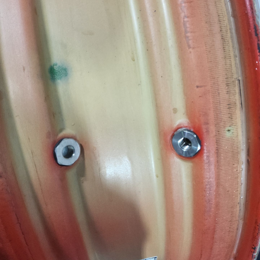 13"W x 38"D, Fendt/Agco Red 16-Hole Stub Disc