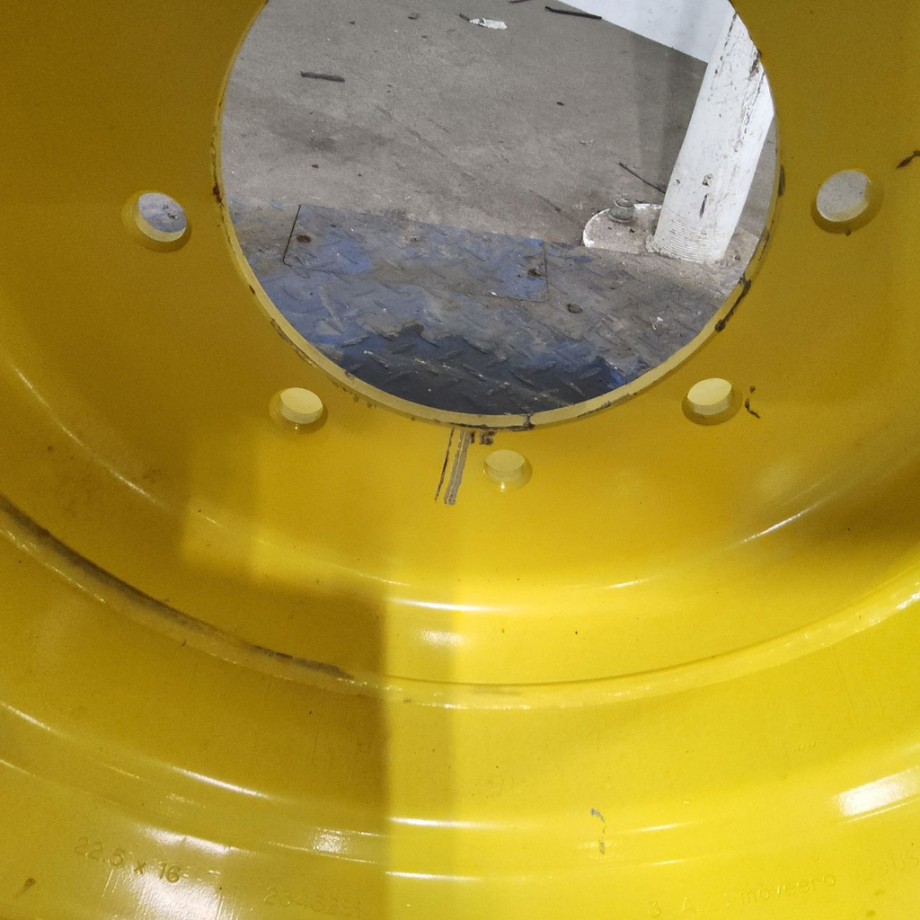 16"W x 22.5"D, John Deere Yellow 8-Hole Formed Plate
