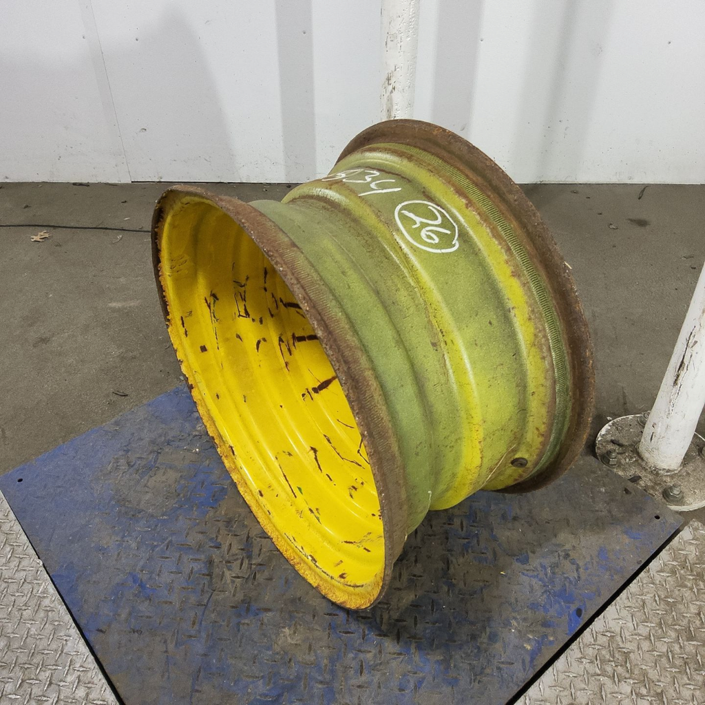 14"W x 26"D, John Deere Yellow 8-Hole Formed Plate