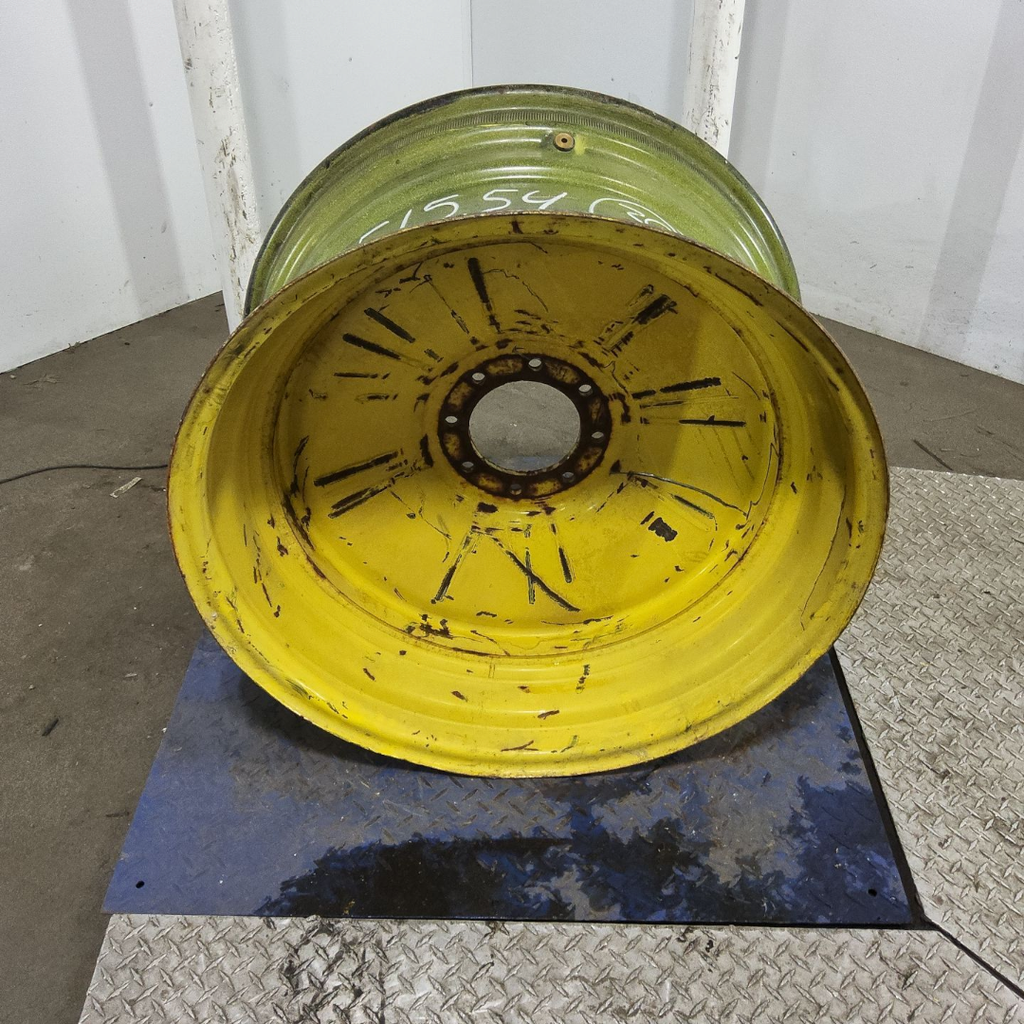 15"W x 30"D, John Deere Yellow 8-Hole Formed Plate
