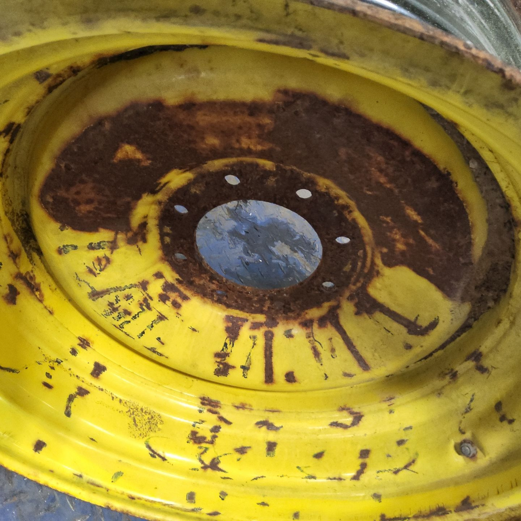 14"W x 26"D, John Deere Yellow 8-Hole Formed Plate