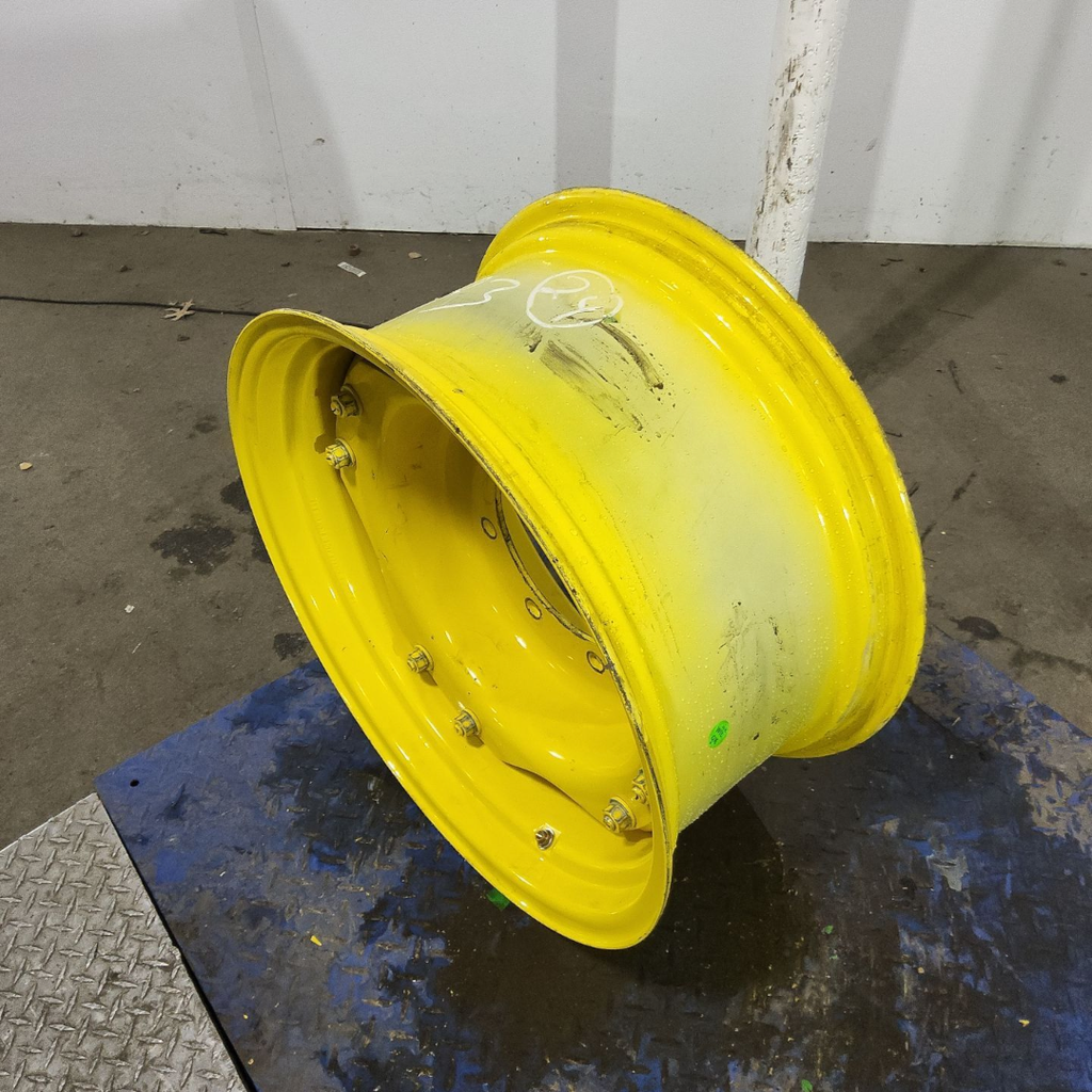 12"W x 24"D, John Deere Yellow 8-Hole Waffle Wheel (Groups of 2 bolts)